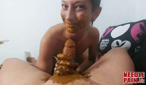 KV GIRL   Mouth full of shit and cock blown m - Mouth Full of Shit and Cock Blown - KV-GIRL, scat blowjob